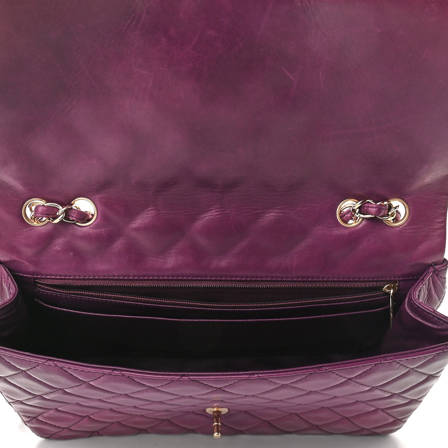 Lambskin Quilted Jumbo Single Flap Purple