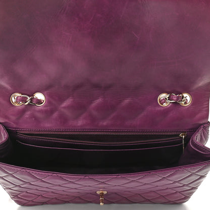 Chanel Lambskin Quilted Jumbo Single Flap Purple 9 of 10