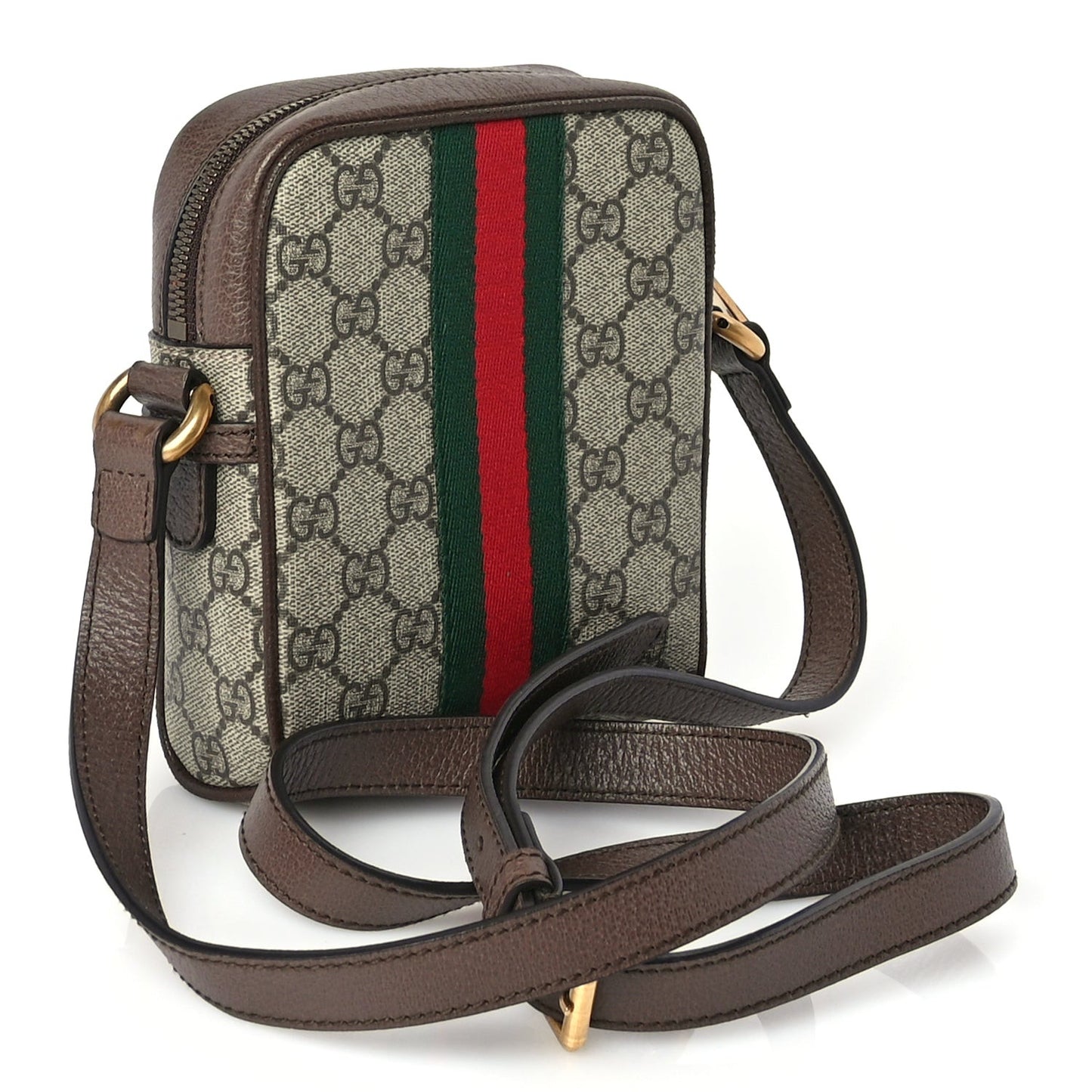 GG Supreme Monogram Web Mini Ophidia Messenger Brown