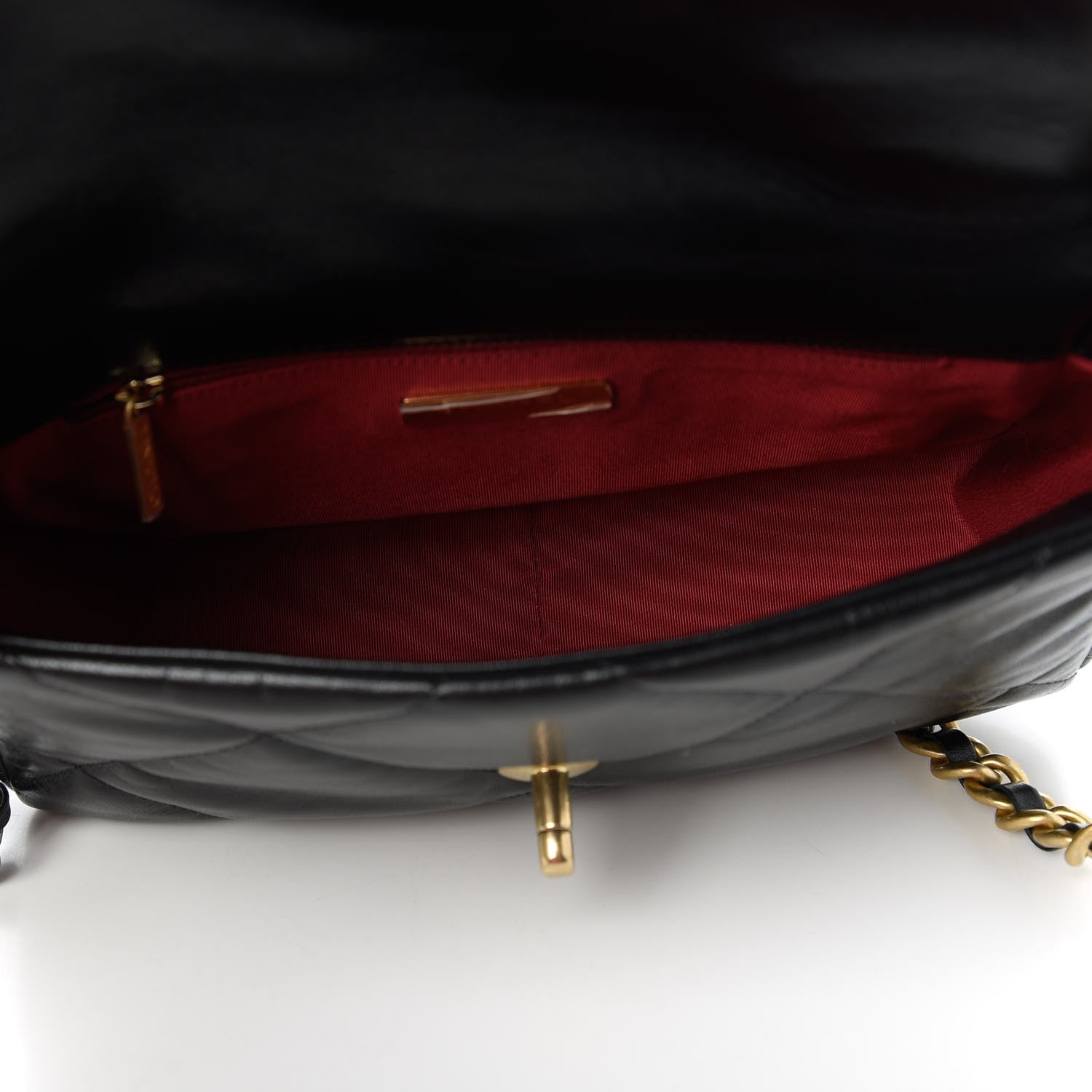 Chanel Shiny Goatskin Quilted Medium Chanel 19 Flap Black 5 of 11