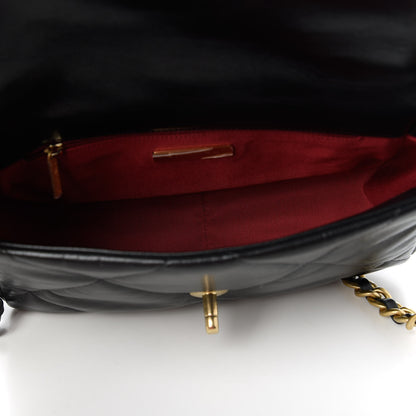 Chanel Shiny Goatskin Quilted Medium Chanel 19 Flap Black 5 of 11