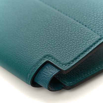 Hermes Allegretto Chevre Mysore H'Sport Open Vertical Card Holder Vert Bosphore 8 of 10