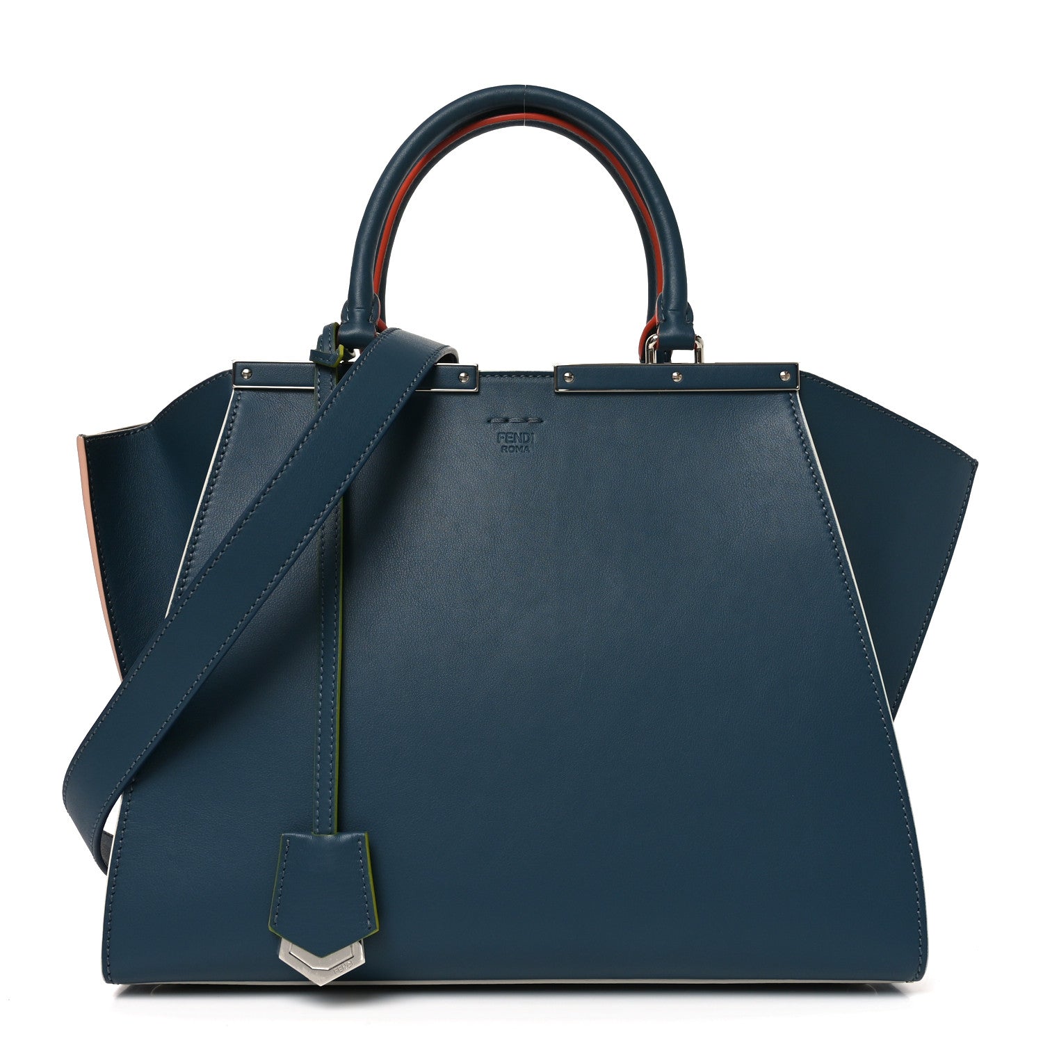Fendi Vitello Dolce Century Petite 3Jours Tote Pavone 1 of 9