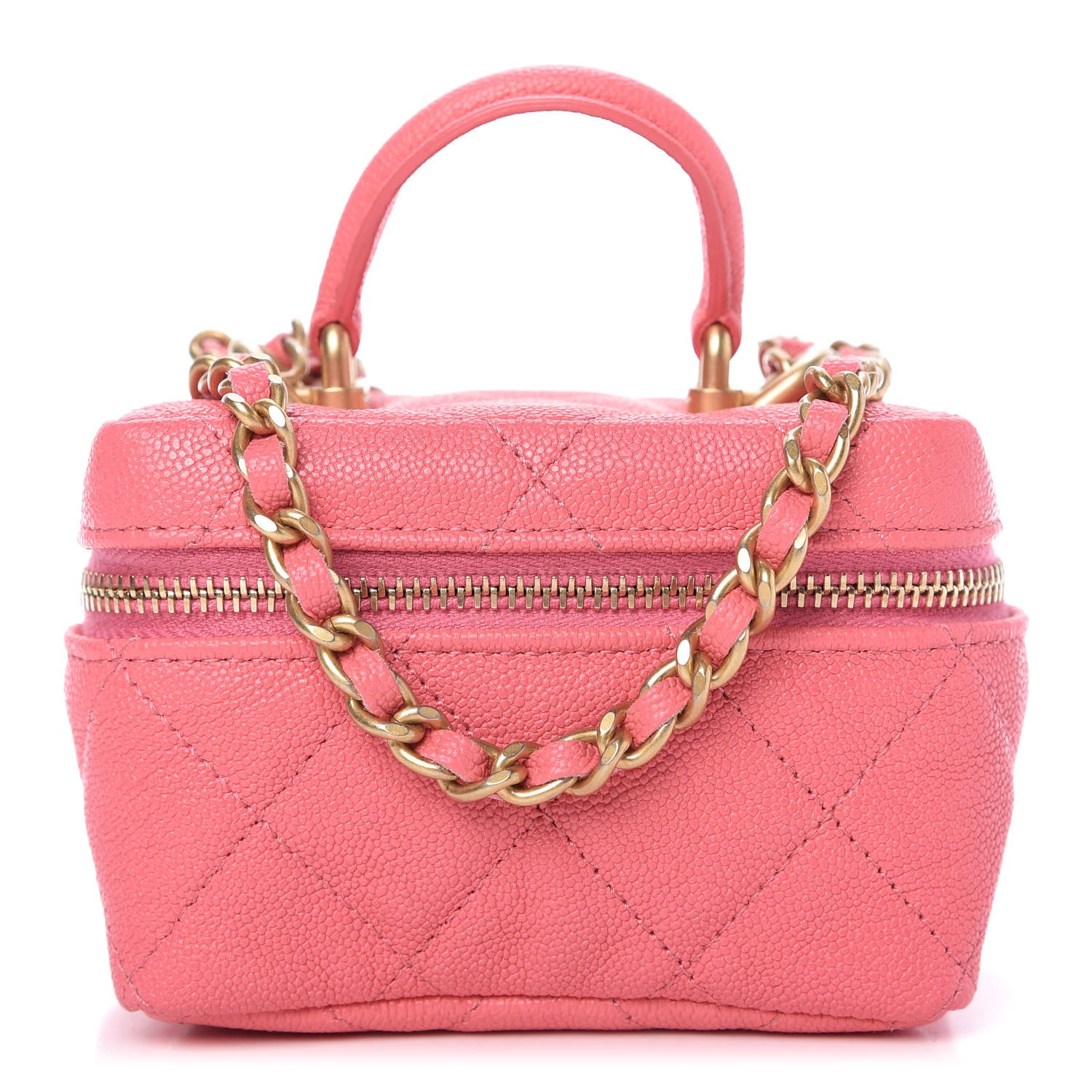 Chanel Caviar Quilted Mini Top Handle Vanity With Chain Pink 1 of 9