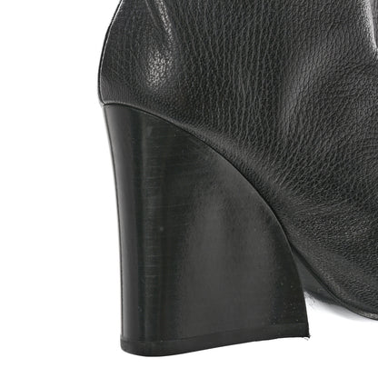 Louis Vuitton Calfskin Monogram Patti Wedge Tall Boots 36 Black 9 of 10