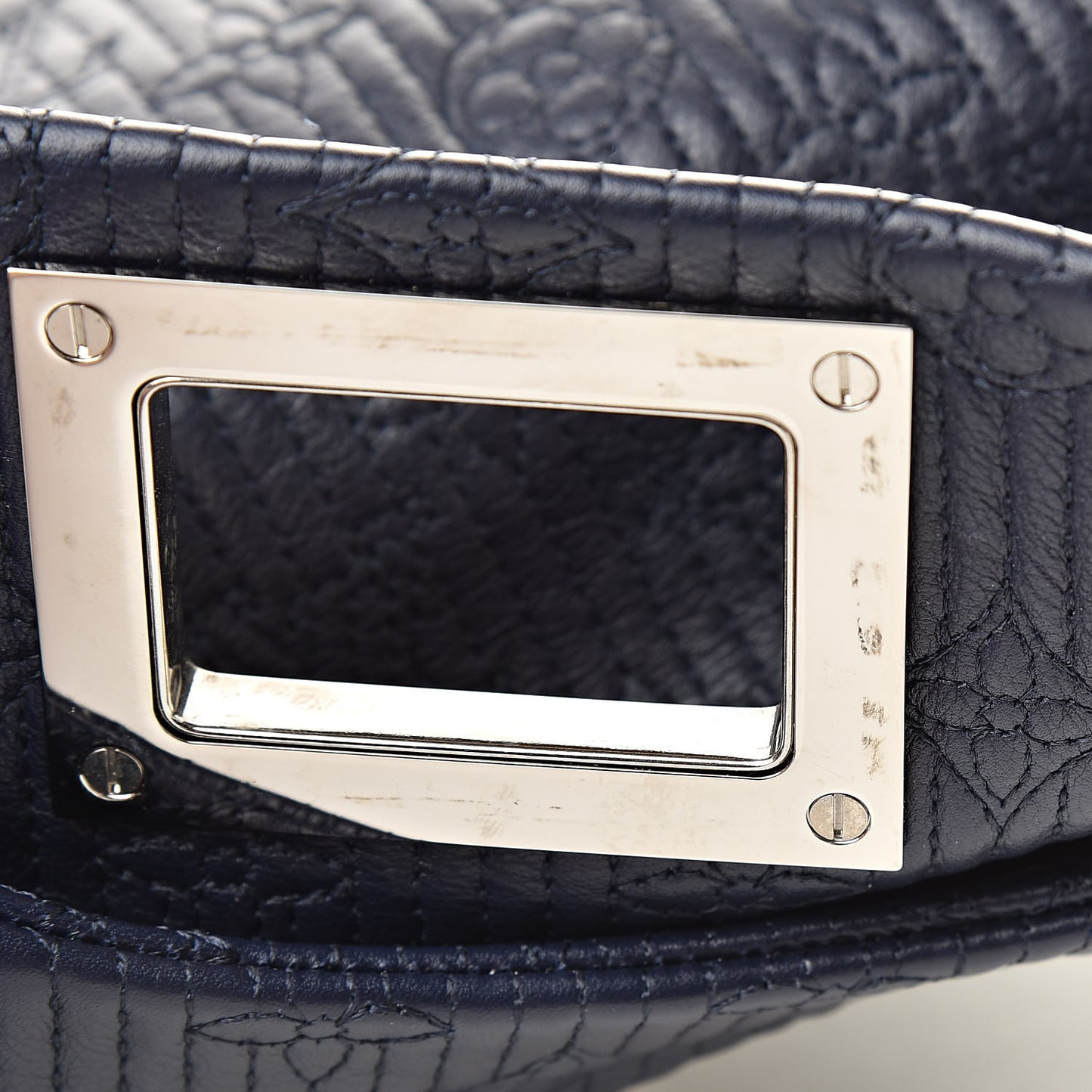 Calfskin Quilted Monogram Altair Clutch Navy
