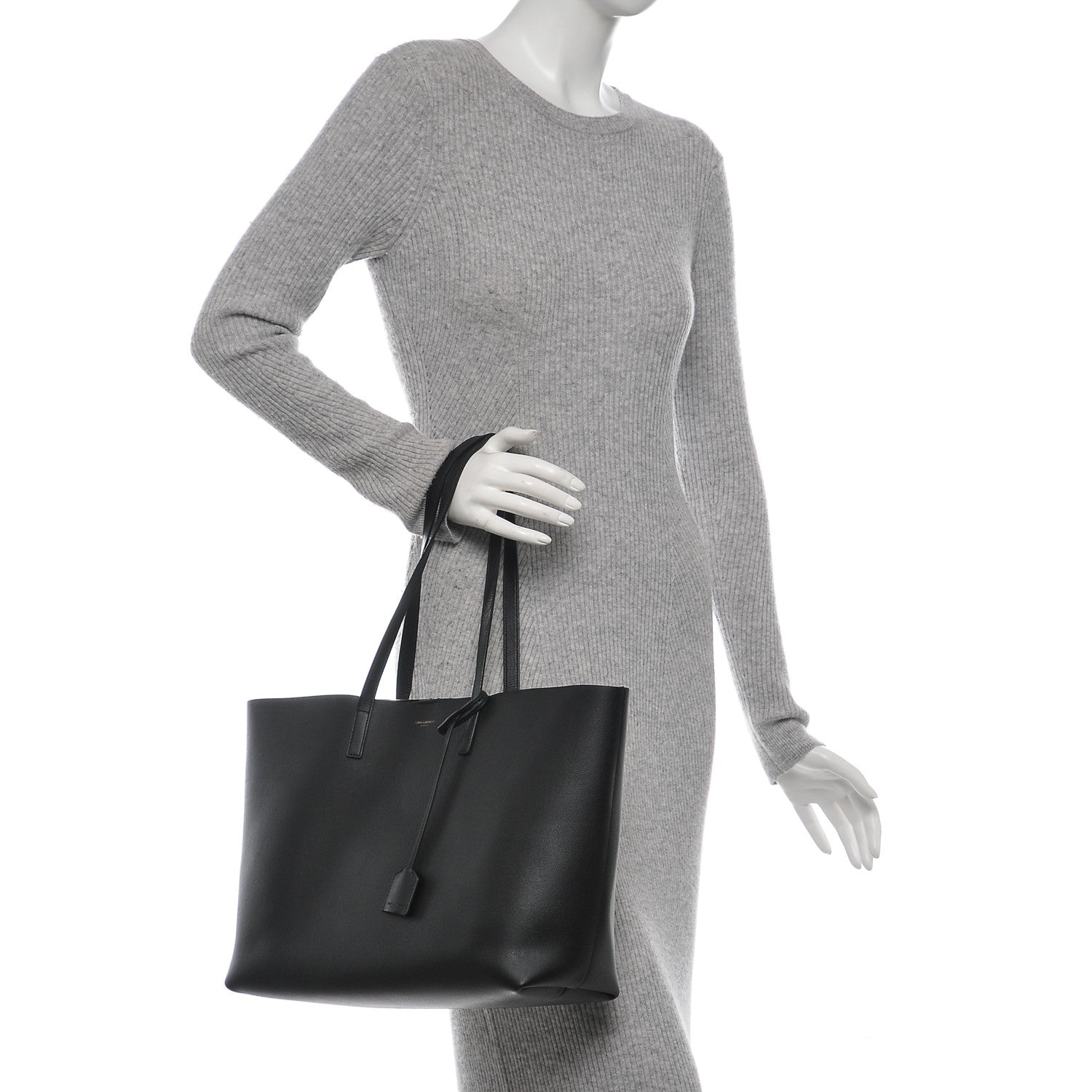 Saint Laurent Calfskin Large Shopping Tote Black 2 of 8