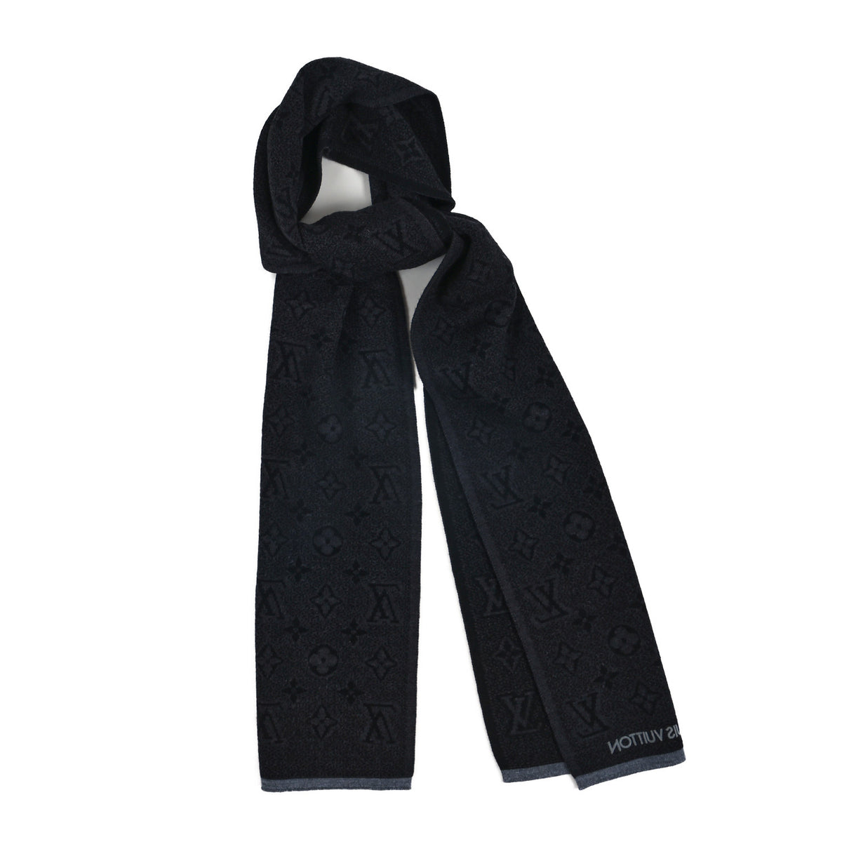 Wool My Monogram Eclipse Scarf Grey