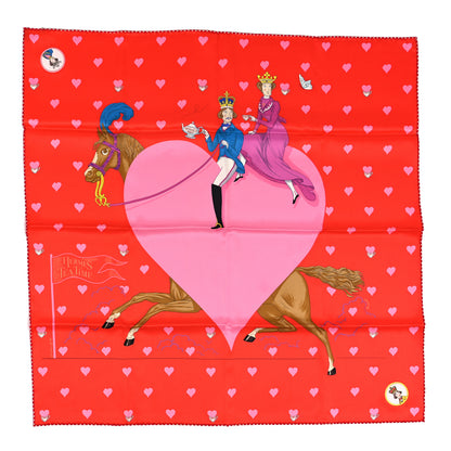 Hermes Silk Tea Time Scarf 70 Rouge Rose White 1 of 4