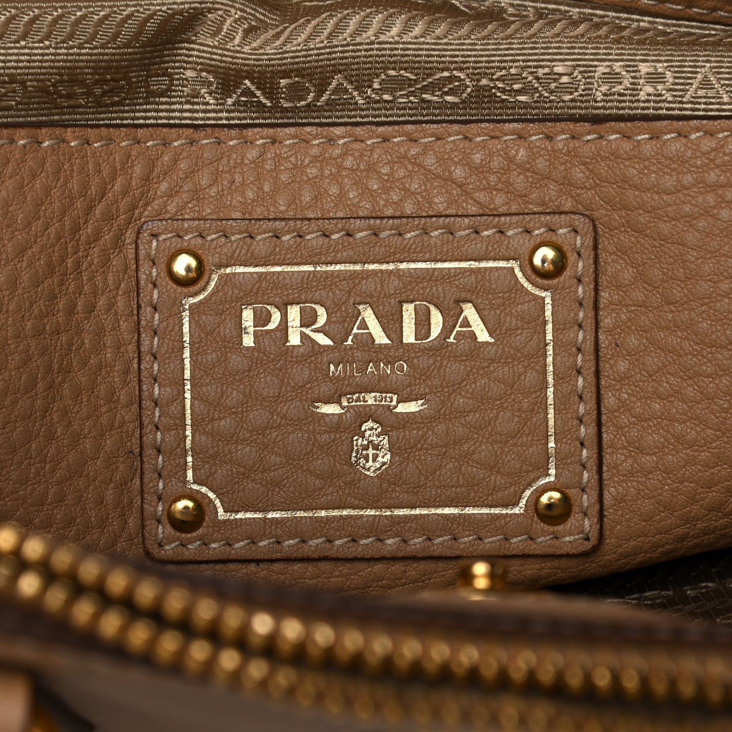 Prada Vitello Daino Large Double Zip Tote Sughero 5 of 17