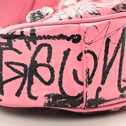 Balenciaga Agneau Arena Graffiti Le Cagole Shoulder Bag XS Sweet Pink 11 of 12