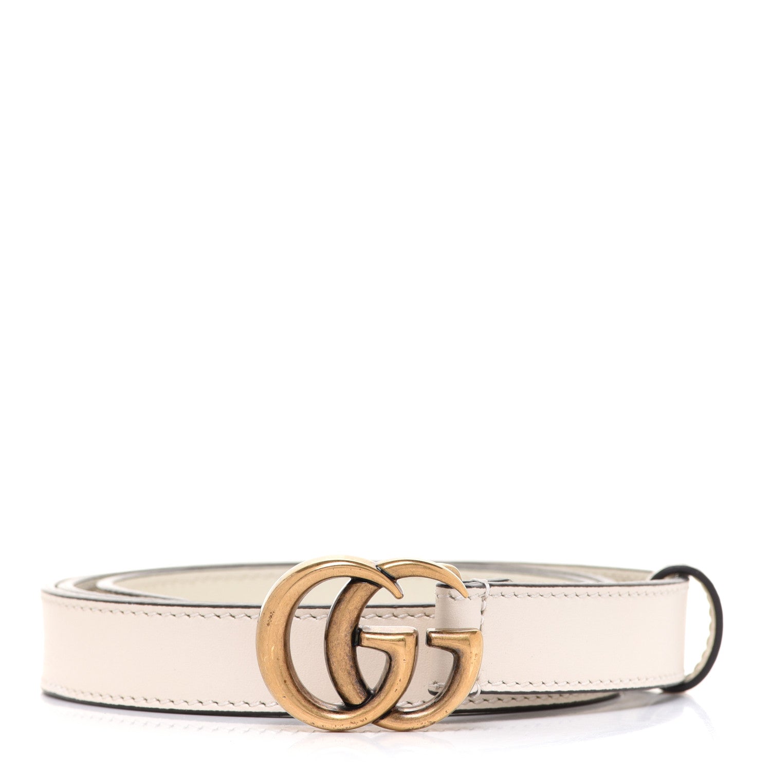 Gucci Calfskin Double G 20mm Belt 85 34 Mystic White 1 of 4