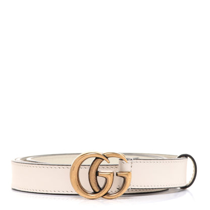 Gucci Calfskin Double G 20mm Belt 85 34 Mystic White 1 of 4