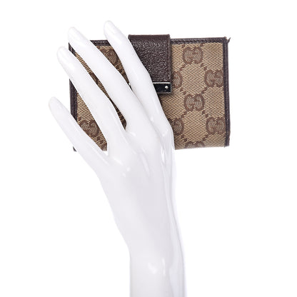 Gucci Monogram Metal Bar Compact Flap Wallet Dark Brown 2 of 9