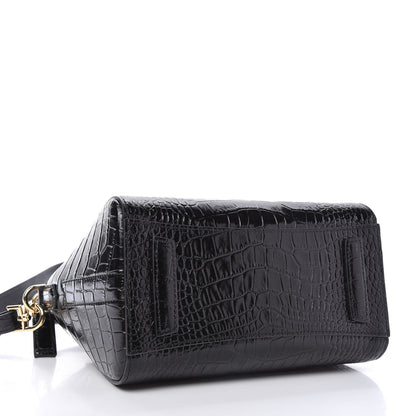 Givenchy Calfskin Crocodile Embossed Mini Antigona Black 4 of 10