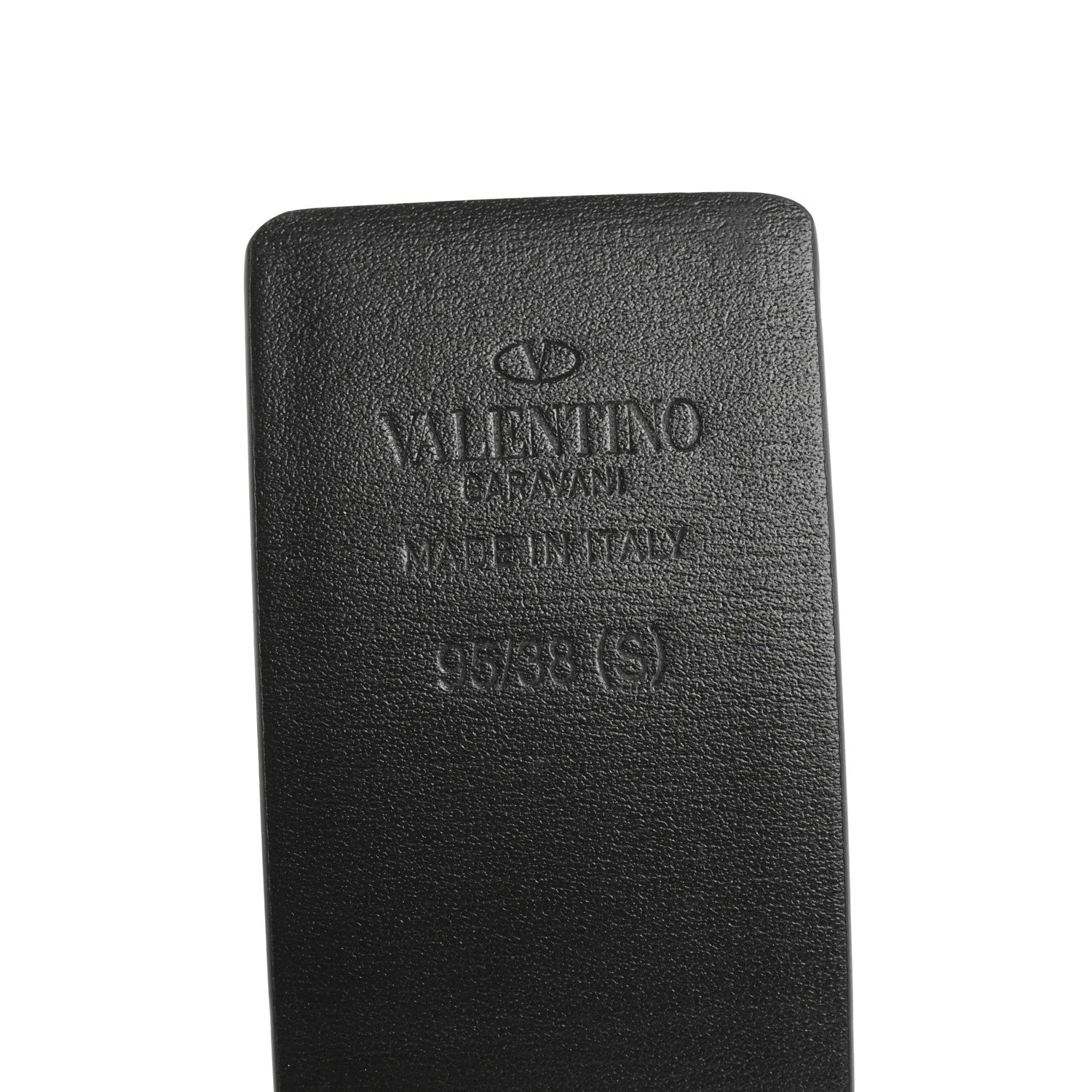 Valentino Garavani Calfskin Crystal VLogo 40mm Belt 95 38 Black Poudre 5 of 6