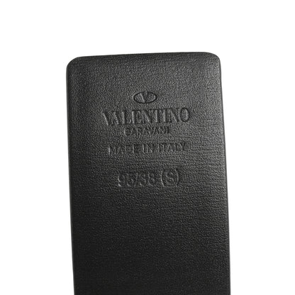 Valentino Garavani Calfskin Crystal VLogo 40mm Belt 95 38 Black Poudre 5 of 6