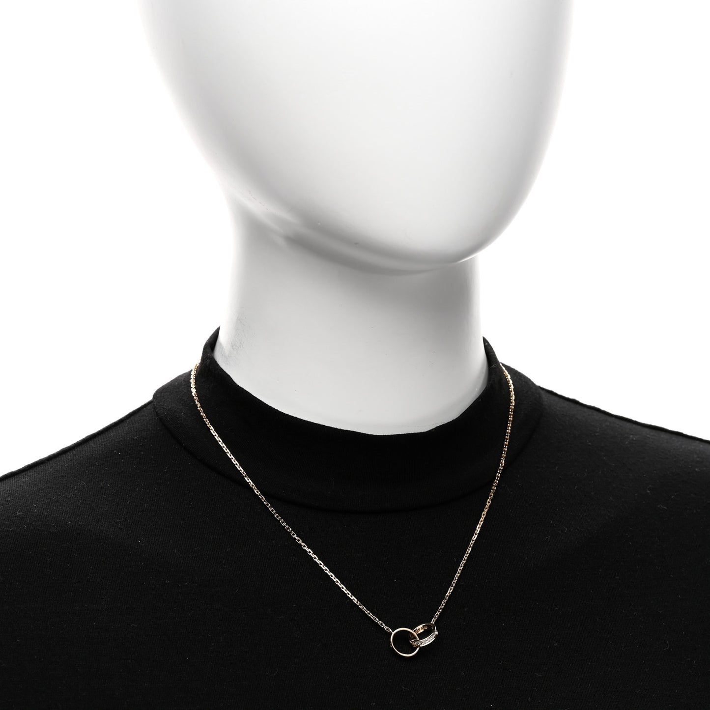 18K Yellow Gold Diamond Interlocking LOVE Necklace