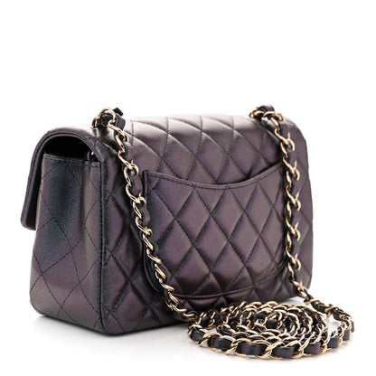 Chanel Iridescent Lambskin Quilted Mini Rectangular Flap Black 3 of 10