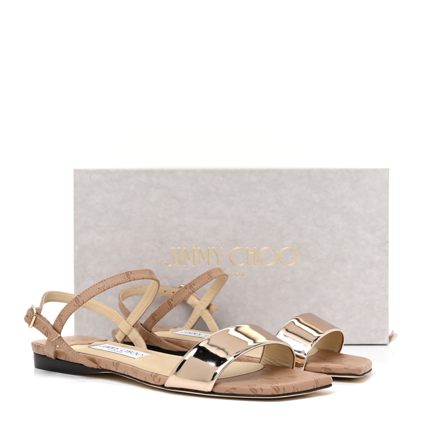 Liquid Metallic Calfskin Aadra Flats 38.5 Sunkissed Caramel