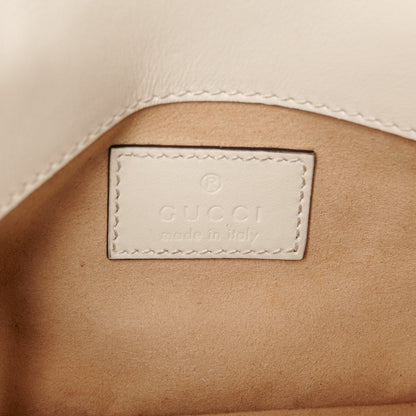 Gucci Calfskin Matelasse Super Mini GG Marmont Shoulder Bag White 6 of 12