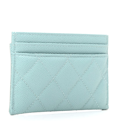 Chanel Caviar Quilted Filigree Card Holder Light Blue 3 of 9