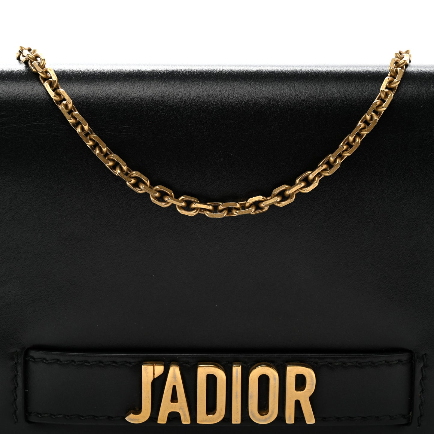 Calfskin J'Adior Wallet on Chain Pouch Black