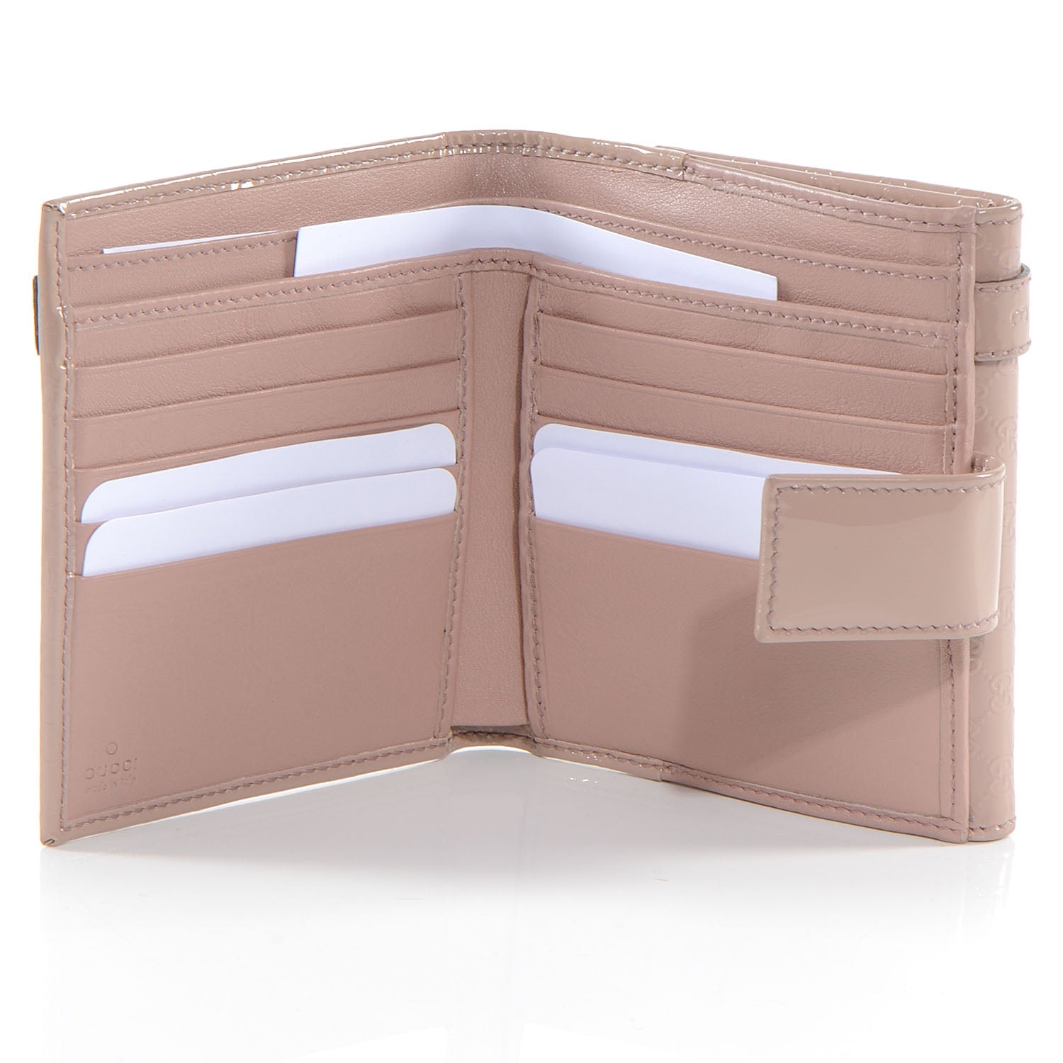 Gucci Patent Microguccissima Nice French Flap Wallet Dark Cipria 5 of 8