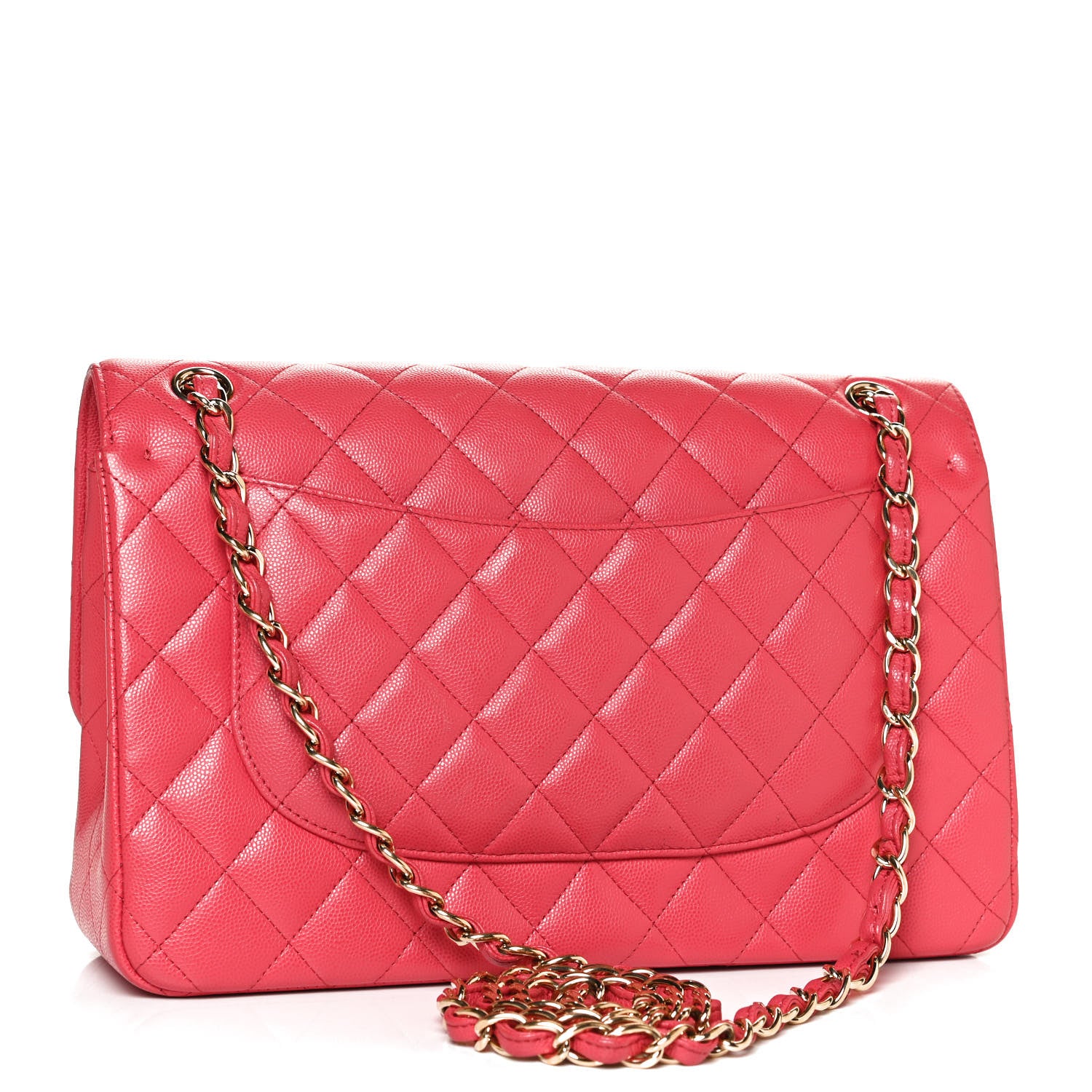 Chanel Caviar Quilted Jumbo Double Flap Dark Pink 3 of 12