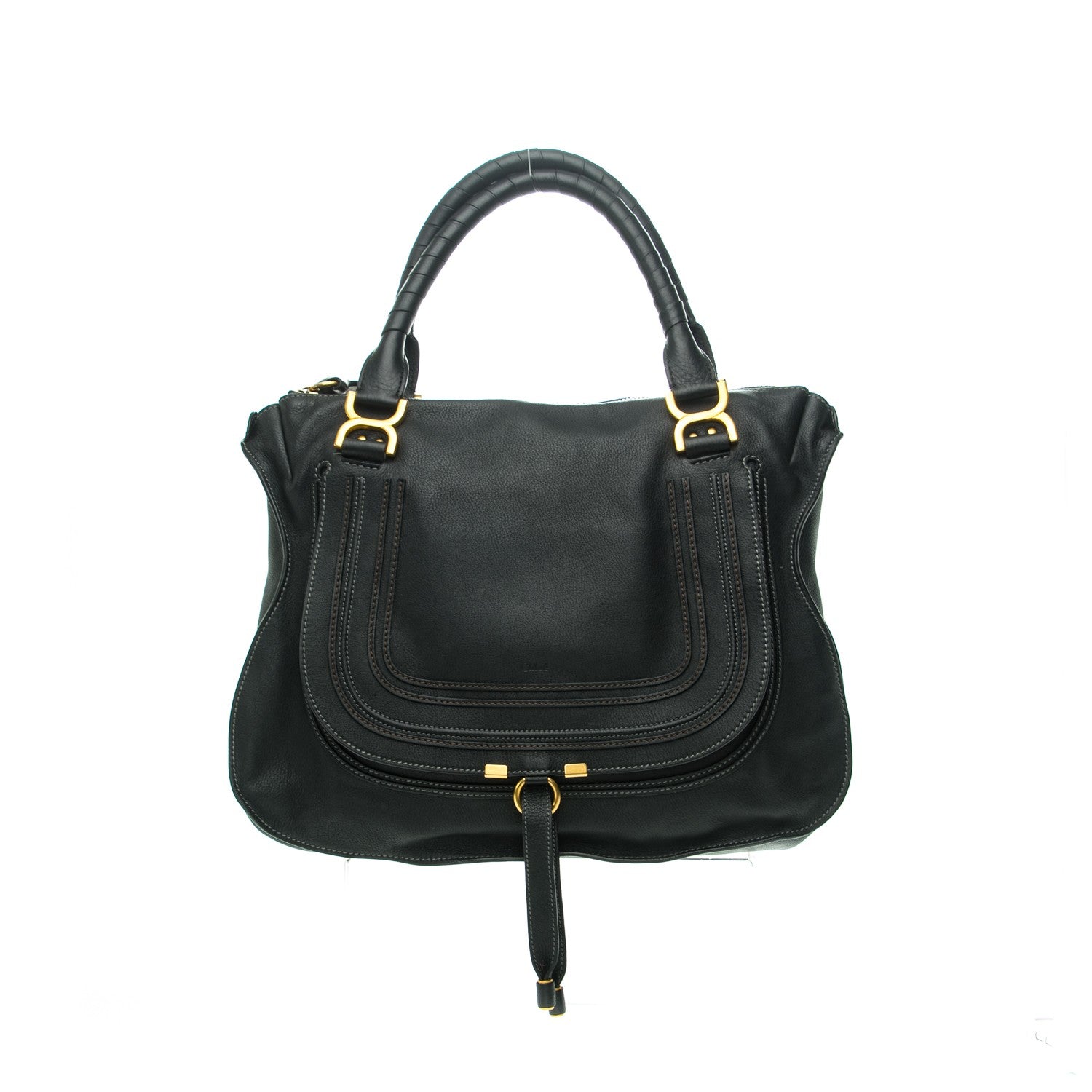 Chloe Calfskin Large Marcie Satchel Black 1 of 8