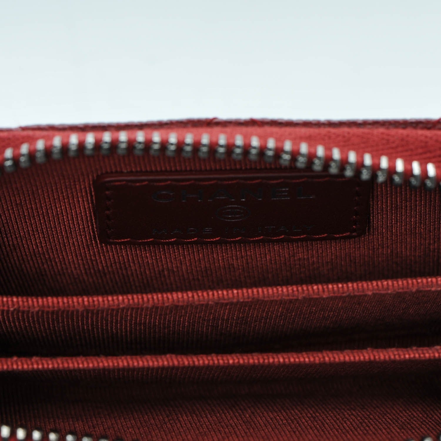 Chanel Caviar Quilted Zip Around Coin Purse Red 5 of 7