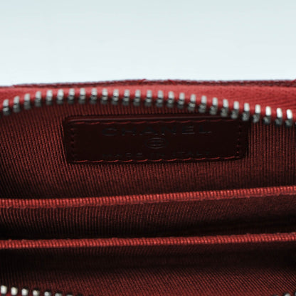 Chanel Caviar Quilted Zip Around Coin Purse Red 5 of 7