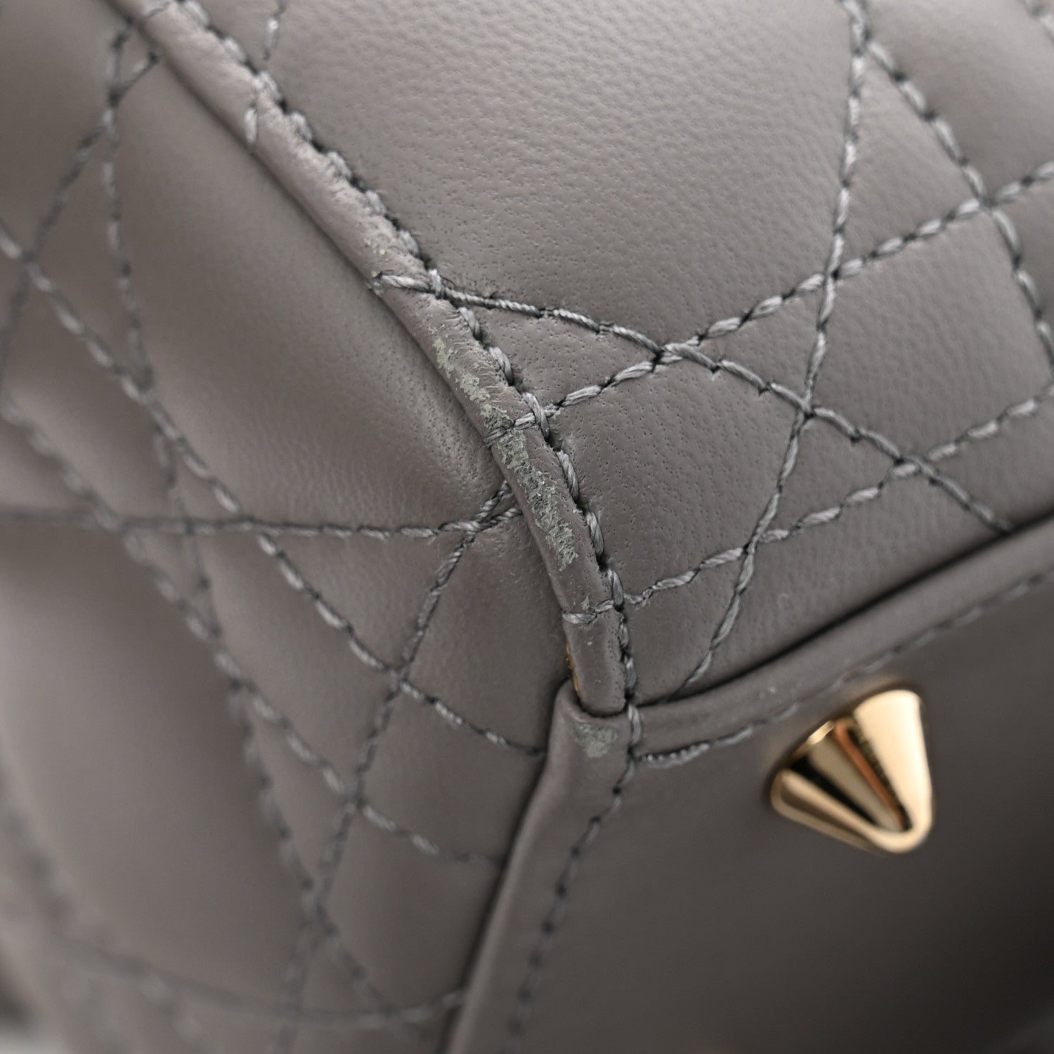 Christian Dior Lambskin Cannage Small My ABCDior Lady Dior Grey 13 of 13