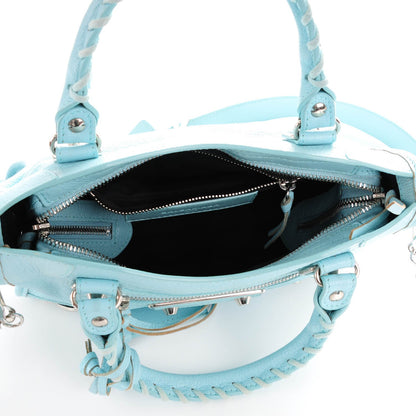 Balenciaga Chevre Silver Metallic Edge Hardware Classic Hardware Mini City Bleu Maldives 5 of 7
