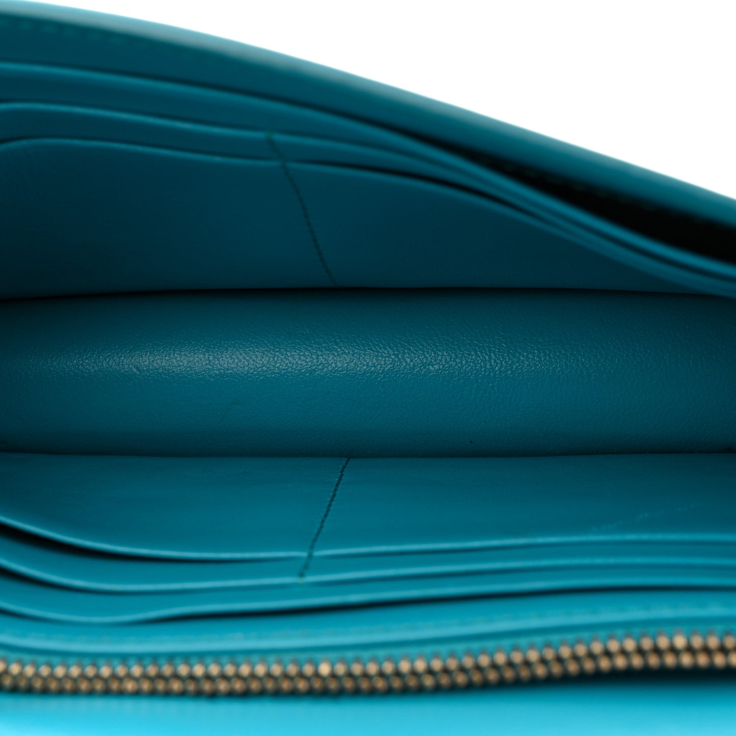 Calfskin Greca Goddess Wallet On Chain Blue