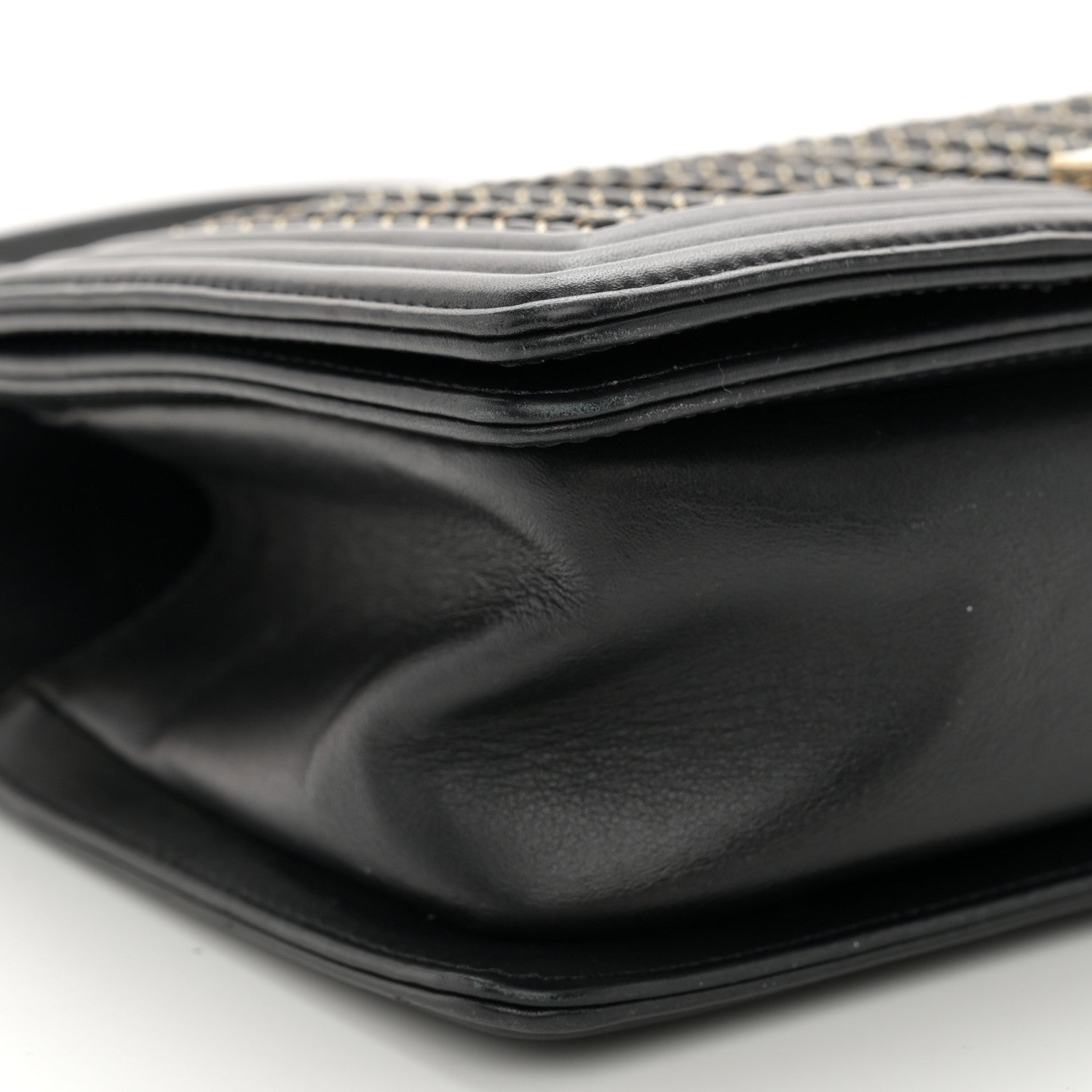 Chanel Calfskin Braided Medium Boy Flap Black 9 of 11