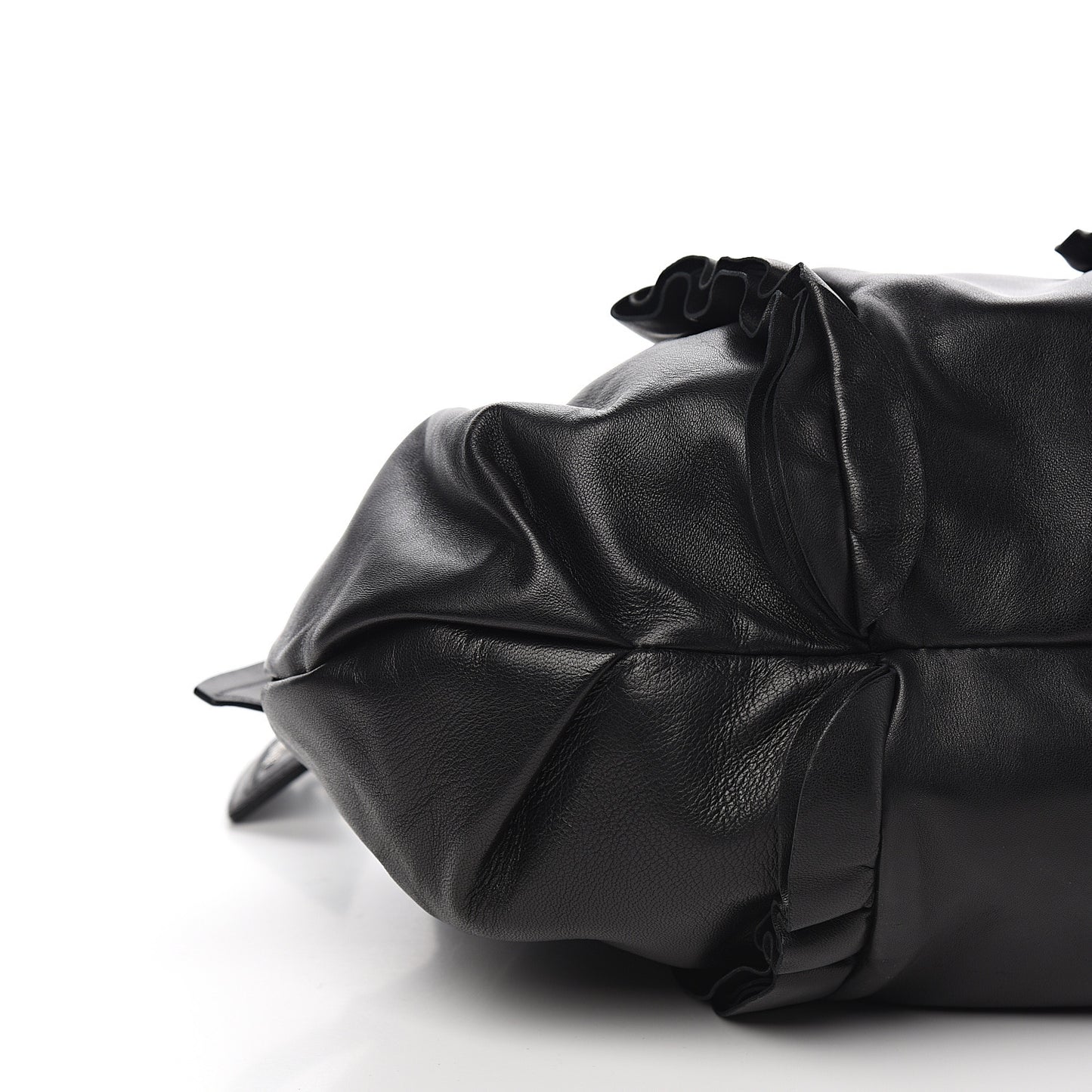 Nappa Ruffle Bag Black