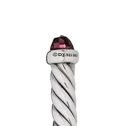 David Yurman Sterling Silver 14K Yellow Gold Garnet 4mm Cable Classics Bracelet 3 of 4