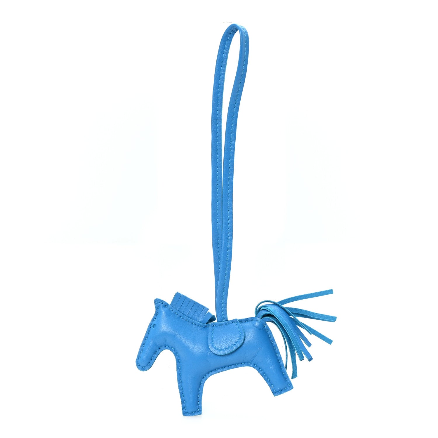 Hermes Milo Lambskin Grigri Rodeo Horse Bag Charm PM Bleu Zanzibar 1 of 4