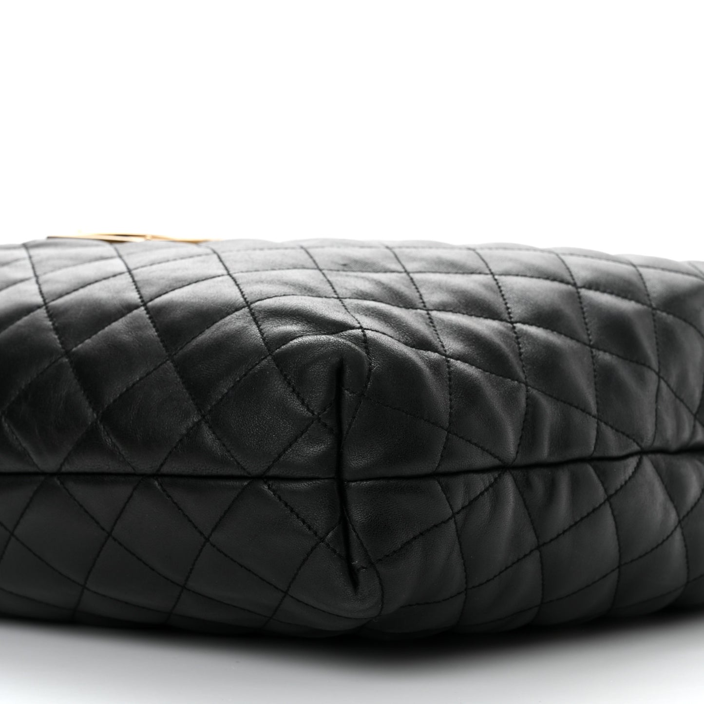 Lambskin Quilted Maxi Icare Shopping Tote Black