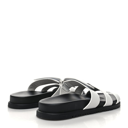 Hermes Calfskin Womens Chypre Sandals 40 White 4 of 8