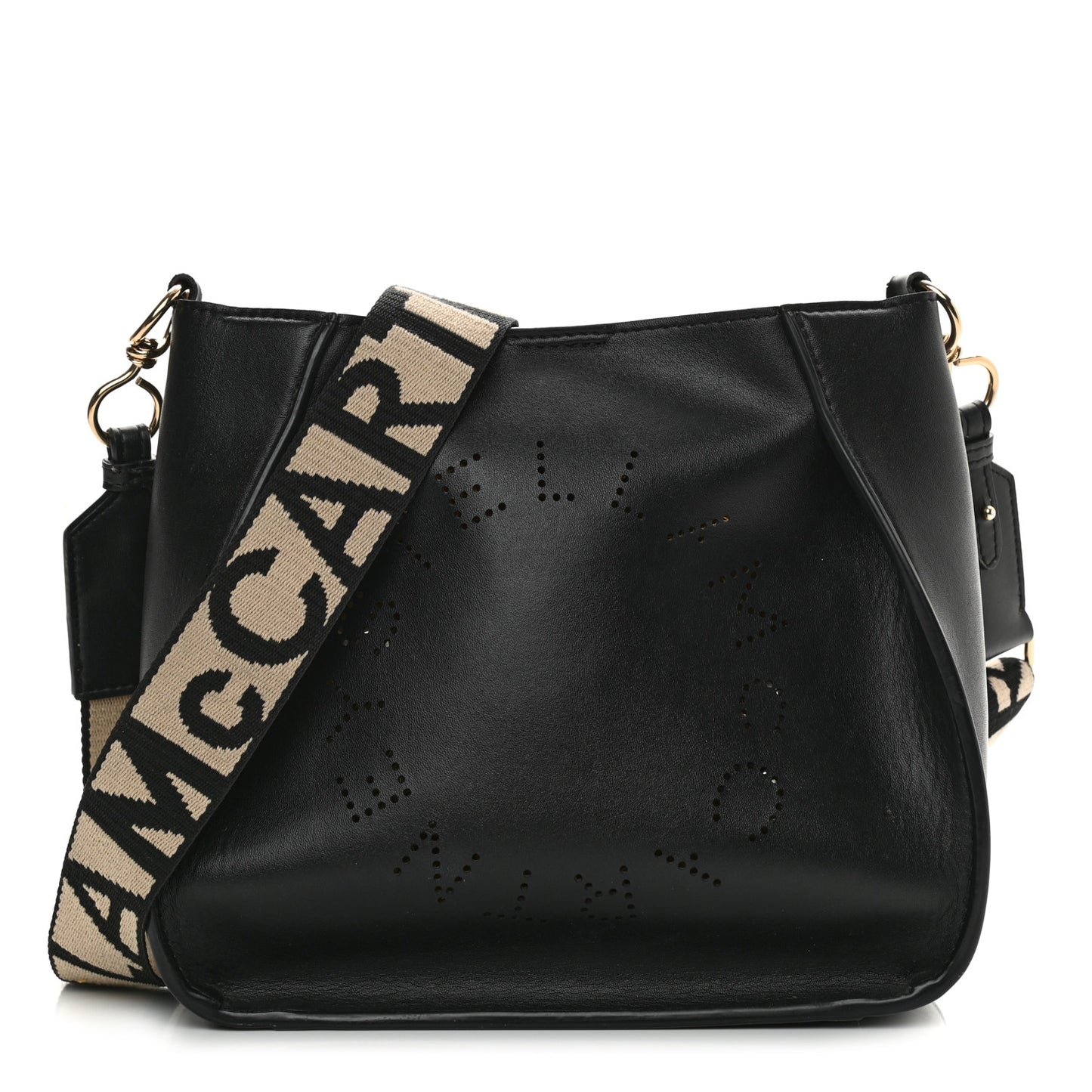 Eco Alter Nappa Perforated Logo Mini Crossbody Black