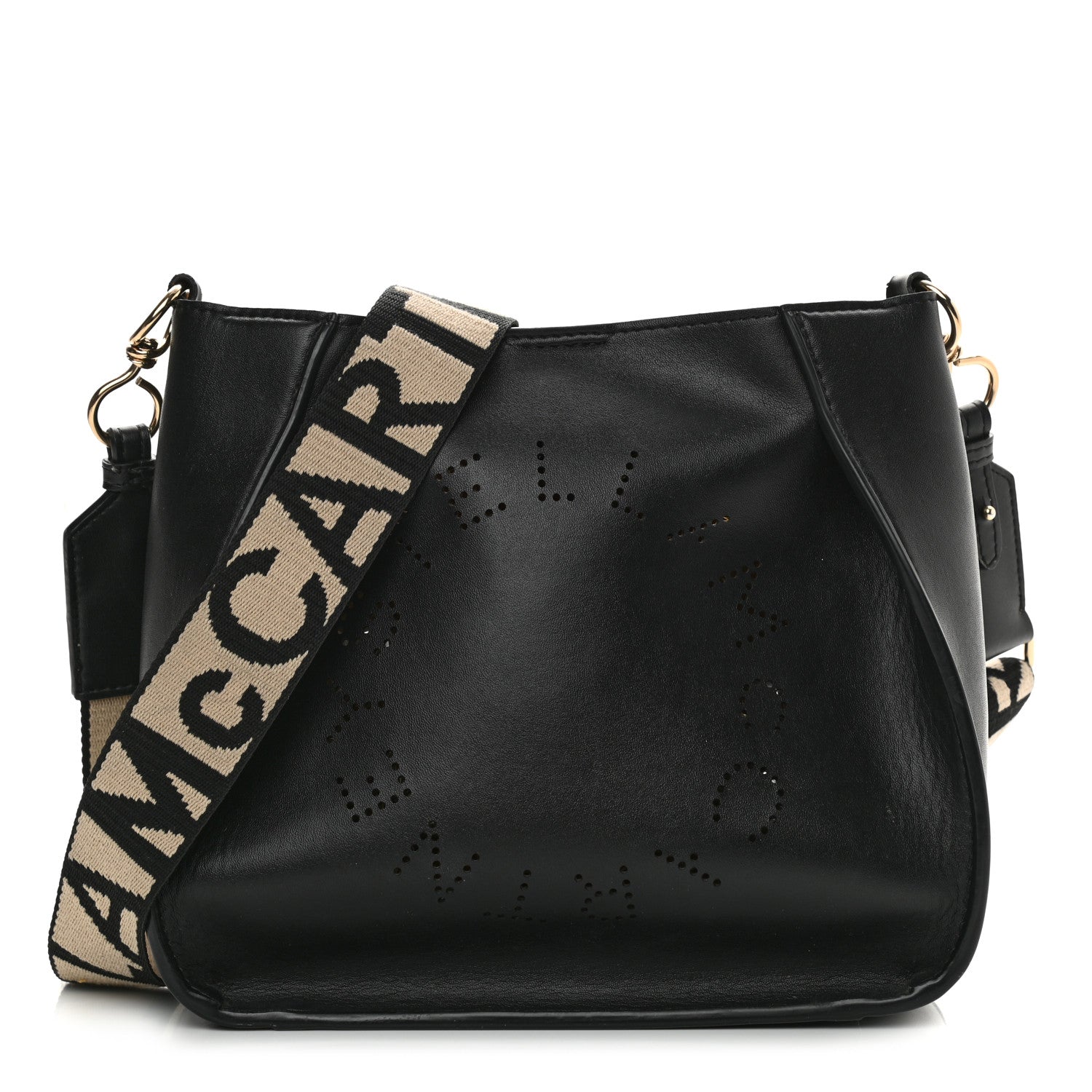 Stella McCartney Eco Alter Nappa Perforated Logo Mini Crossbody Black 1 of 18