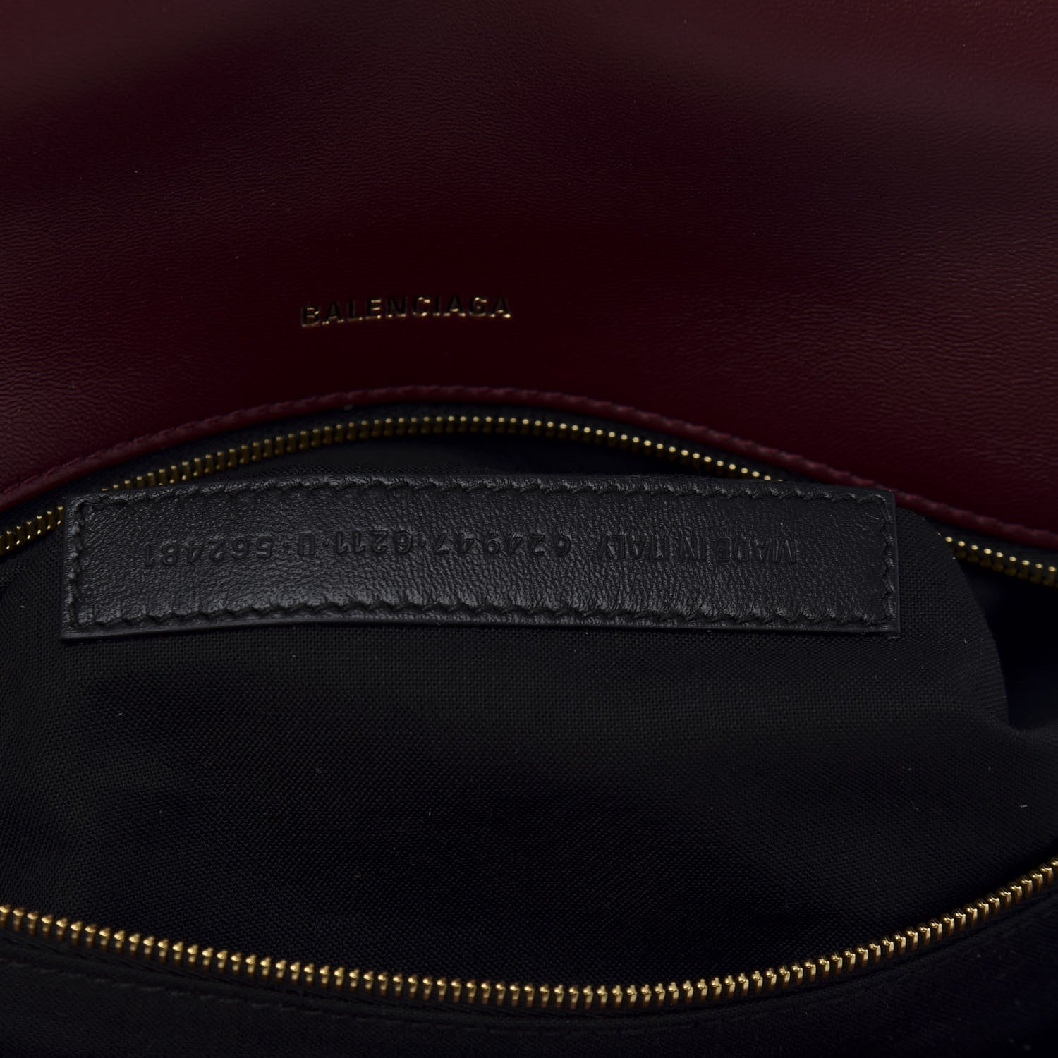 Balenciaga Nappa Calfskin Quilted Touch B Clutch Bag Dark Red 10 of 11