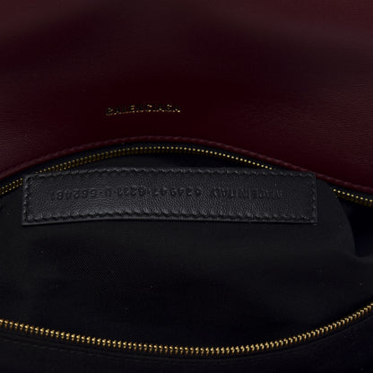 Balenciaga Nappa Calfskin Quilted Touch B Clutch Bag Dark Red 10 of 11