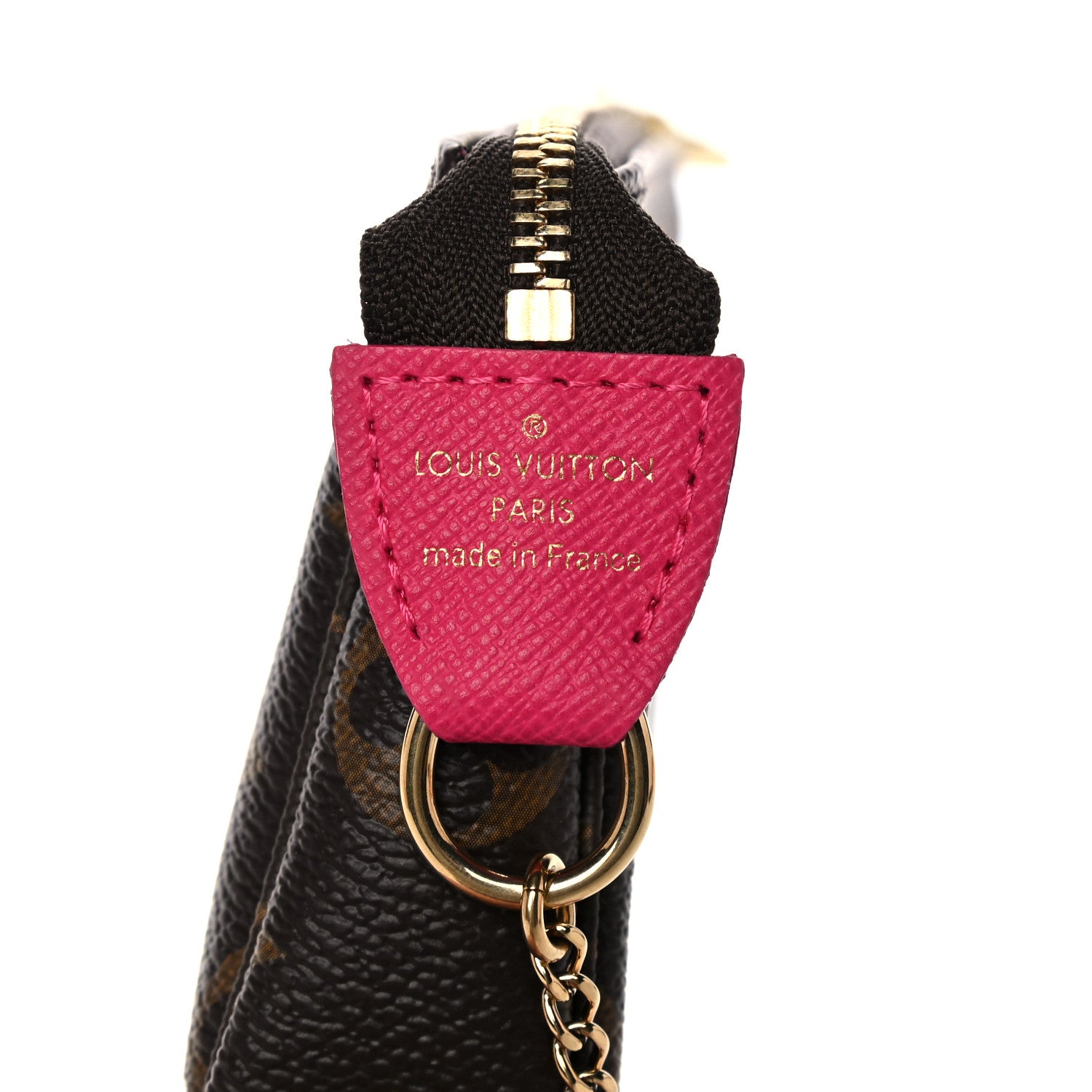 Louis Vuitton Monogram 2019 Christmas Animation Mini Courchevel Pochette Accessories Fuchsia 7 of 11