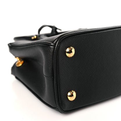 Prada Saffiano Lux Mini Galleria Double Zip Tote Black 7 of 8