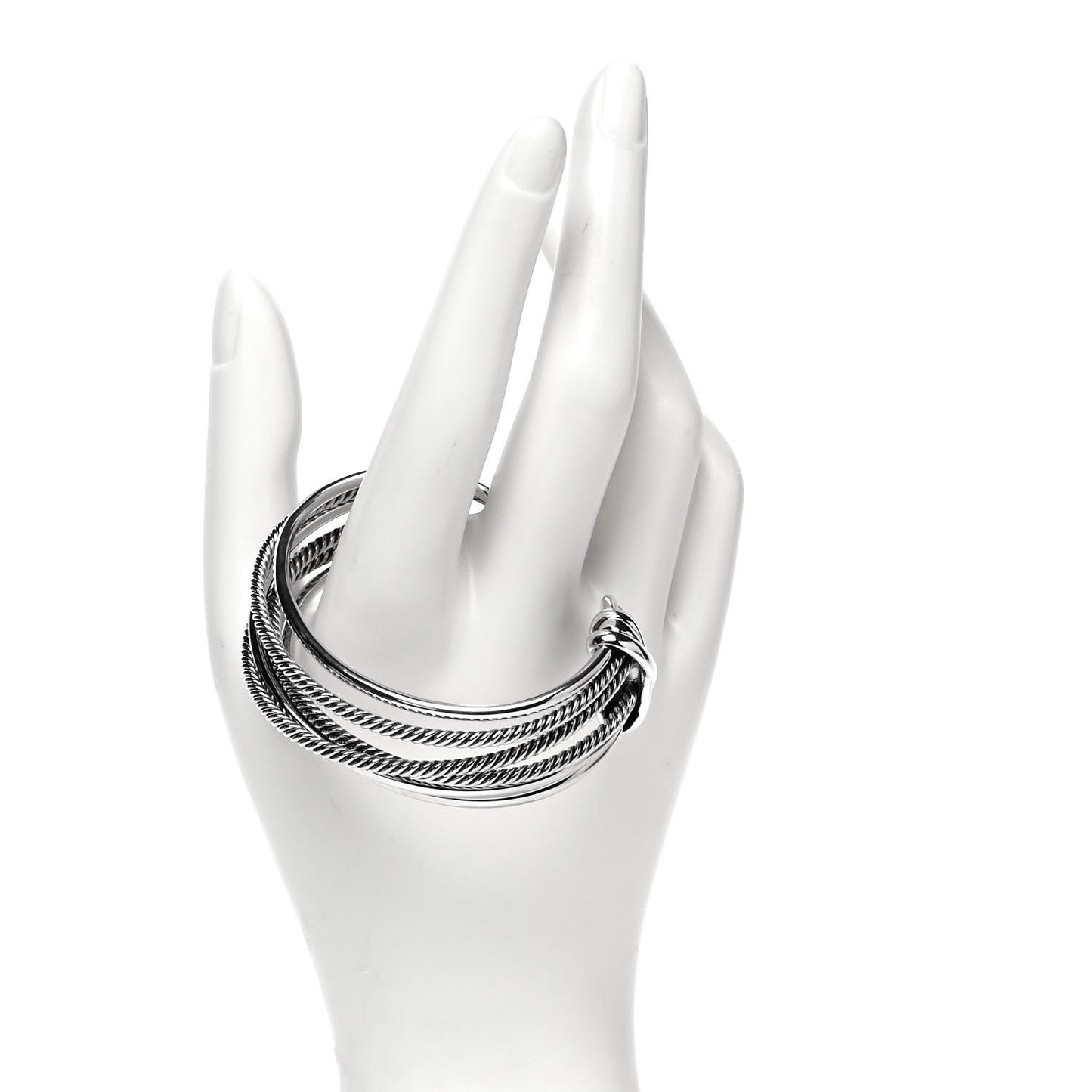 Sterling Silver Narrow Crossover Cuff Bracelet