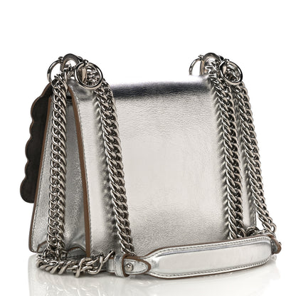 Fendi Vitello Catalan Mirror Scalloped Multi Studded Small Kan I Shoulder Bag Argento 3 of 11