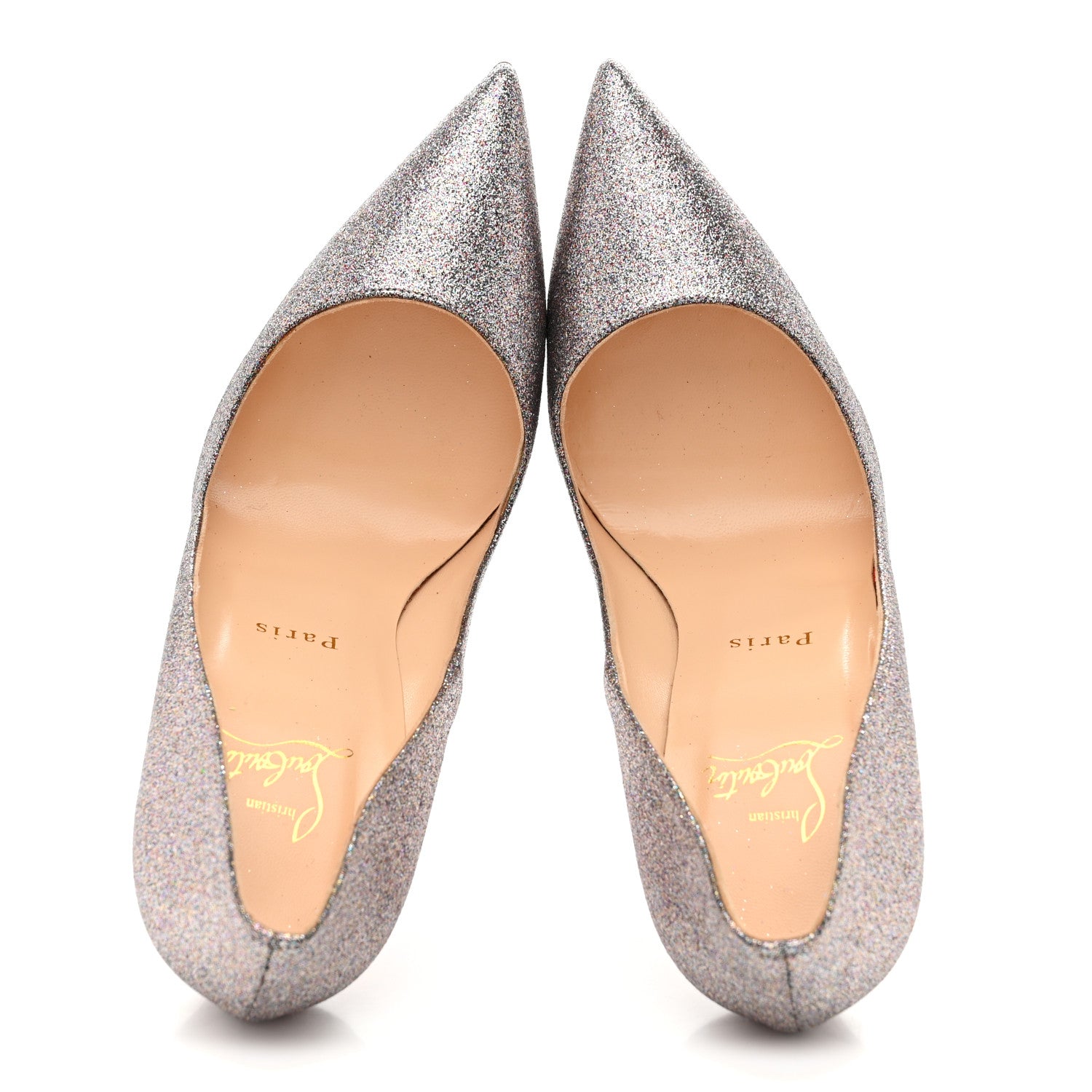 Christian Louboutin Glitter Pigalle Follies Dragonfly 85 Pumps 39.5 Silver 2 of 8